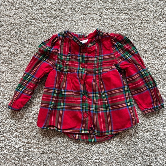 Baby Girl Outfit Holiday Plaid Top & Faux Leather pants leggings Size 12 months - Picture 9 of 10